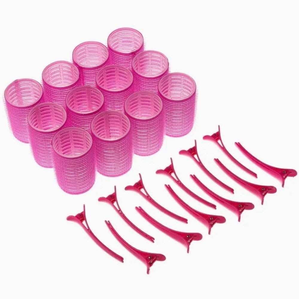 12pc Heatless Self-Grip Hair Curlers Clips Set